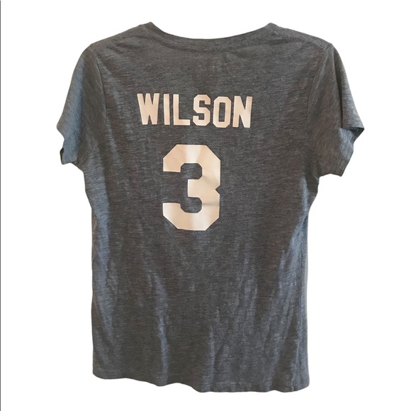 Seattle Seahawks shirt Large V Neck Short Sleeve Blue - Picture 2 of 5